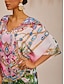economico Vestiti maxi-Jungle Print Dolman Sleeve Chiffon Maxi Dress