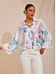 cheap Blouses-Ethereal Jellyfish Drift Silky Satin Shirt