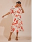 cheap Maxi Dresses-Spring Blooms Flowy Chiffon Waist-cinching Maxi Dress