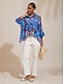 economico bluse-Satin Floral Dot Dolman Sleeve Shirt