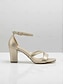 preiswerte Pumps und Absätze-Shimmering Ankle Strap Block Heel Sandals