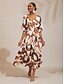 abordables Robes Maxi-Brushstroke Print Satin Maxi Dress