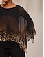 abordables blouses-Gradient Leopard Chiffon Knit Blouse