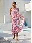 cheap Maxi Dresses-Blush&amp;Beast Silky Satin Pink Paisley Maxi Dress