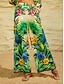 cheap Pants-Tropical Temptation Flowy Chiffon Wide Leg Pants