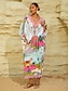 cheap Maxi Dresses-Dream Village Flowy Chiffon Batwing Sleeve Kaftan