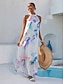 cheap Maxi Dresses-Ethereal Jellyfish Drift Chiffon Maxi Dress