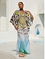 cheap Maxi Dresses-Gradient Tiger Flowy Chiffon Kaftan
