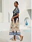 cheap Maxi Dresses-Summer Night Palm Linen-Like Maxi Dress