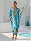 cheap Maxi Dresses-Vintage Jewelry Chiffon Vacation Kaftan