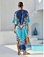 cheap Maxi Dresses-Indigo Tigress Flowy Chiffon Kaftan