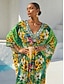 cheap Maxi Dresses-Tropical Temptation Flowy Chiffon Lepord Kaftan
