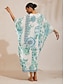 cheap Maxi Dresses-Celadon Bloom Story Flowy Chiffon Dolman Sleeve Maxi Dress