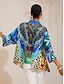 cheap Blouses-Jungle Wild Party Silky Satin Dolman Sleeve Shirt