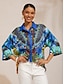 cheap Blouses-Jungle Wild Party Silky Satin Dolman Sleeve Shirt