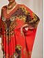 billige Maxikjoler-Scarlet Tigress Flowy Chiffon Shirred Kaftan
