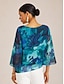 economico bluse-Top a strati in chiffon con fantasia Ocean Bloom