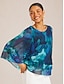 economico bluse-Top a strati in chiffon con fantasia Ocean Bloom