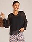 preiswerte Blusen-Long Sleeve V Neck Blouse