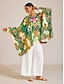 cheap Blouses-Tropical Temptation Flowy Chiffon Dolman Sleeve Blouse
