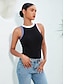 preiswerte Blusen-Contrast Casual Tank