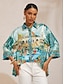 cheap Blouses-Balearic Islands Blue Silky Satin Dolman Sleeve Top