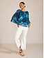 economico bluse-Top a strati in chiffon con fantasia Ocean Bloom