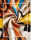 cheap Blouses-Abstract Art Silky Satin Top