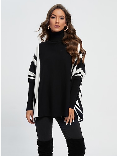  Polyester Acrylic Ribbed Knit Turtleneck Sweater