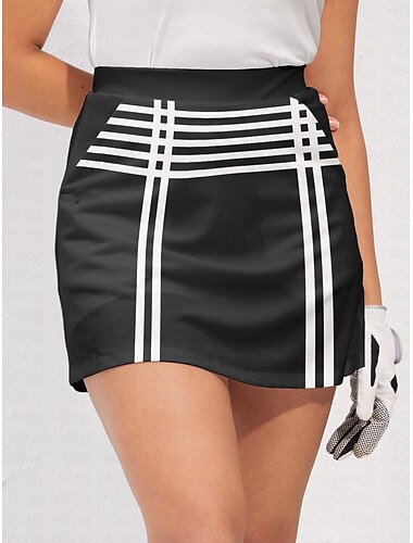  Dame Tennis Nederdel Golf nederdel Sort Solbeskyttelse Tennis tøj Stribe Dame golf påklædning Tøj Outfits Bær tøj