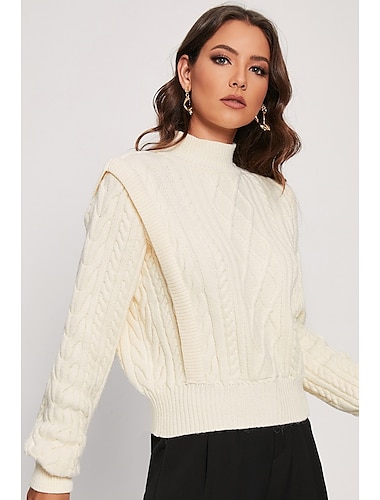 Acrylic Polyester Cable Knit Sweater Jumper