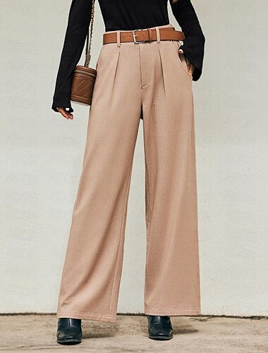 High Waist Wide Leg Dress Pants