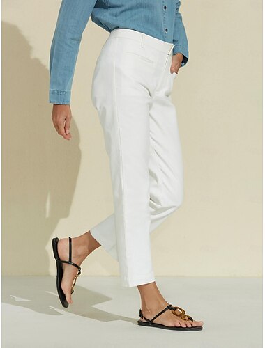 Women's White Pants White Cropped Pants