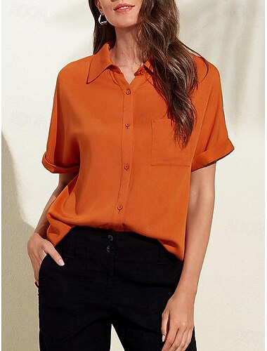 Women's Rayon Casual Button Pocket Shirt