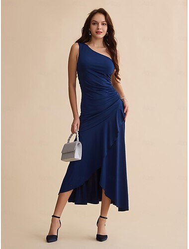 Navy Blue Sequin Party/Wedding Guest Hem Party Ruffle Sleeveless Maxi Dress dress to impress 2024