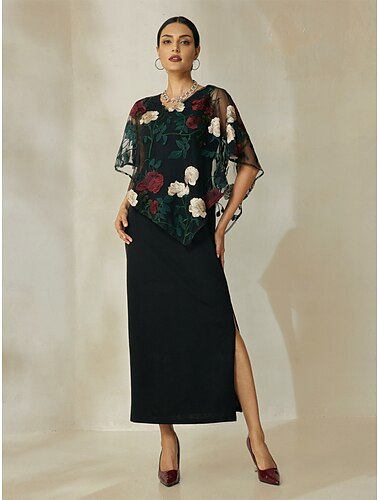 Elegant Embroidered Floral Sleeveless Maxi Dress