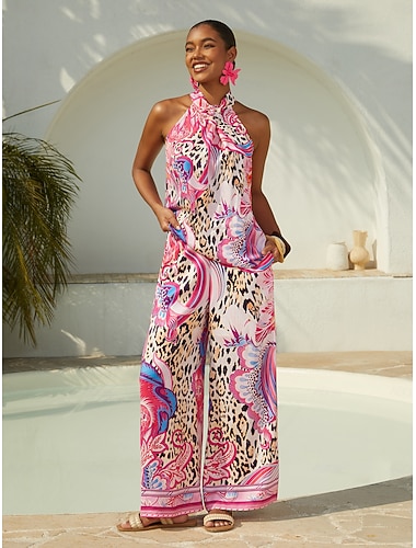 débardeur rose à motif cachemire en satin soyeux blush&beast