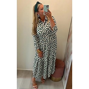 maxi abito da resort con stampa geometrica maxi abito da resort con stampa geometrica