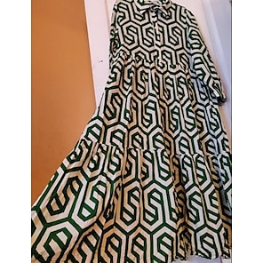maxi abito da resort con stampa geometrica maxi abito da resort con stampa geometrica