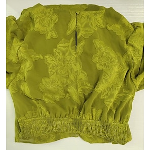 Mujer Vestido elegante Verde Trébol Manga Corta Jacquard Jacquard Primavera verano Escote en Pico Vestido elegante Vacaciones Cita S M L