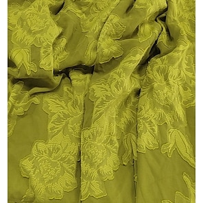 Mujer Vestido elegante Verde Trébol Manga Corta Jacquard Jacquard Primavera verano Escote en Pico Vestido elegante Vacaciones Cita S M L