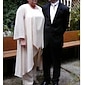 ADOR Combinaisons / Pantsuit Encolure dégagée Longueur Cheville Mousseline de soie Robe de Mère de Mariée  avec Plissé  / Echarpe incluse