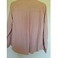 Women's Plus Size Blouse Shirt Solid Colored Long Sleeve Shirt Collar Basic Tops Black Purple Blushing Pink