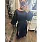 Satin Wedding Guest Crew Neck Split Midi Dress