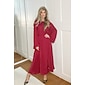 Satin Wedding Guest Crew Neck Split Midi Dress