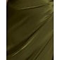 Women's Army Green Maxi Party/Wedding Guest /Cocktail Dress Satin Green Halter Neck Front Slit Cut-out Asymmetrical Ruffle dress to impress 2024