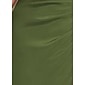 Robe longue de soirée/mariage/cocktail vert armée pour femme, en satin vert, col licou, fente sur le devant, découpe, robe à volants asymétrique pour impressionner 2024