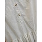 Women's Linen Blend Dress White Mini Dress Casual Essential Loose Fit Collared Button-Down Ruffle Tank Dress