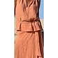 Women's Cotton Two Piece Set Resort Wear Pink V-Neck Open Back Belted Vacation Wear Summer