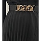 Robe longue plissée en satin noir pour invités de fête/mariage, col en V profond, manches longues, ceinture, robe pour impressionner 2024